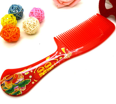 创意礼品 红色本命年 喜庆梳子 化妆木梳 防静电----8018喜庆梳