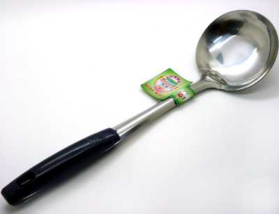 建盛牌不锈钢加厚黑柄勺