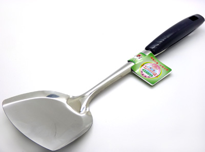 建盛牌不锈钢加厚黑柄铲