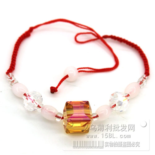 玉珠红绳手链 纯手工编织  辟邪开运