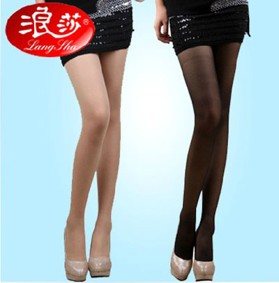 浪莎正品内黑 15D超薄弹性 加裆连裤袜 沙滩风情性感袜 内黑NO:AL6288（双）