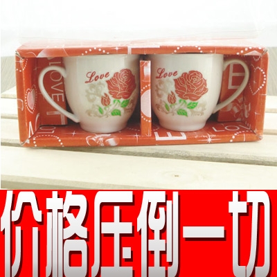 情侣陶瓷杯 陶瓷对杯 礼品对杯 情侣礼品杯套装 礼盒装陶瓷杯 马克杯 夜光对杯002