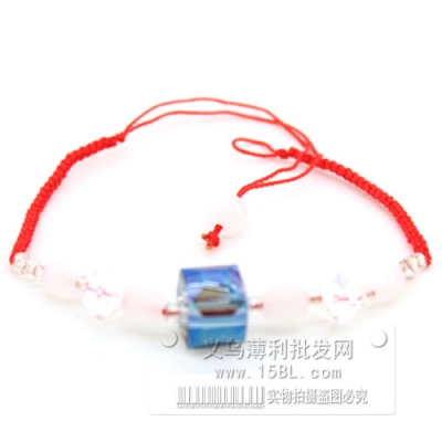 红绳手链 天蓝 转运珠 简约 编织红绳招财绳