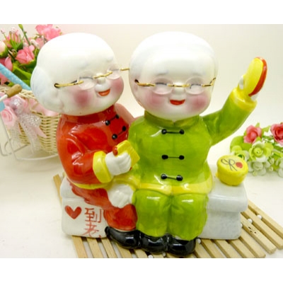 招财进宝 创意储蓄罐 开运开业摆件/8寸吉祥老人存钱罐