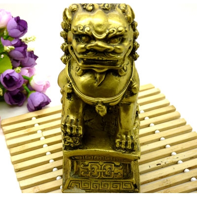 铜狮子摆件 招财辟邪镇宅狮子工艺品富贵狮子 家居摆设品/铜狮