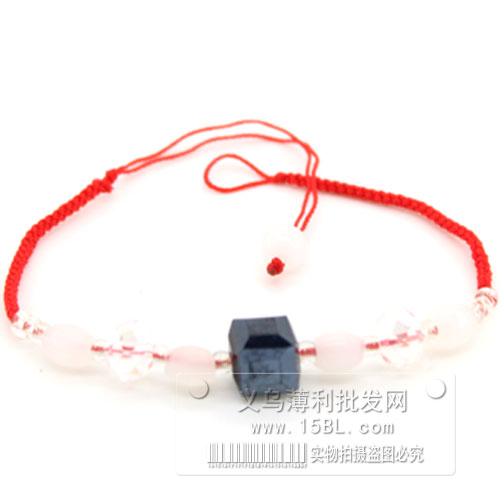 红绳手链 黑色 转运珠 简约 编织红绳招财绳