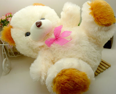 创意毛绒玩具 出气筒小熊 生日礼品圣诞节礼物/白毛黄脚小熊