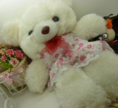 儿童玩具 毛绒玩具 生日礼物圣诞礼物/白色穿衣小熊