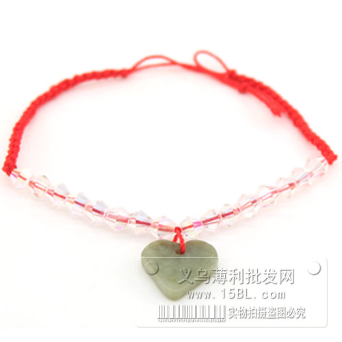心形红绳手链 转运珠红绳 许愿开运手链 红绳 手绳