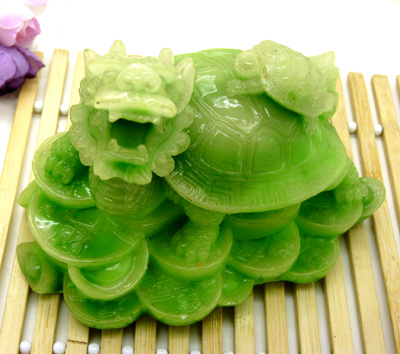 仿玉工艺品 龙龟 金钱龟 招财风水摆件 家居饰品/玉金钱龟