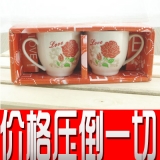 情侣陶瓷杯 陶瓷对杯 礼品对杯 情侣礼品杯套装 礼盒装陶瓷杯 马克杯 夜光对杯002
