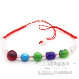 红绳手链 白色  五彩珠...