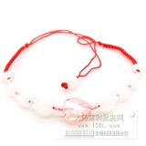 红绳手链 淡粉 手编本命...