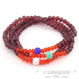 水晶手链 红紫色 双色混...
