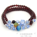 水晶手链 檀紫 双色混搭...