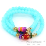 水晶手链 淡蓝色 双色混...