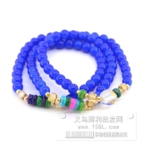 水晶手链 海蓝色 双色混...