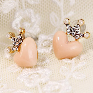 桃心爱心耳钉 小可爱百搭耳钉 耳饰 清新超