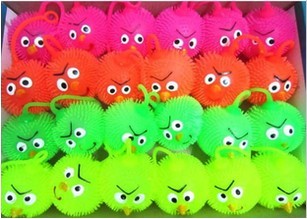 愤怒小鸟发光球 闪光球 发泄球 弹力球 愤怒的小鸟毛毛球