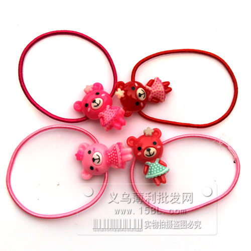 可爱糖果色小兔子双头发绳发扎发圈 （对）