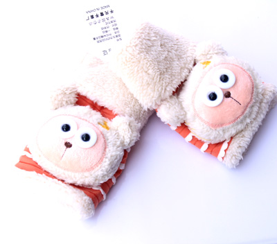 可爱小猴儿童加绒手套/无指手套/卡通小娃娃眼睛护手套