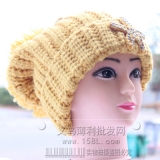 可爱星星带钻毛线大球帽/针织帽/秋冬帽/保暖帽/针织帽子