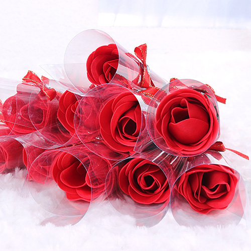 精美单支蝴蝶结玫瑰香皂花