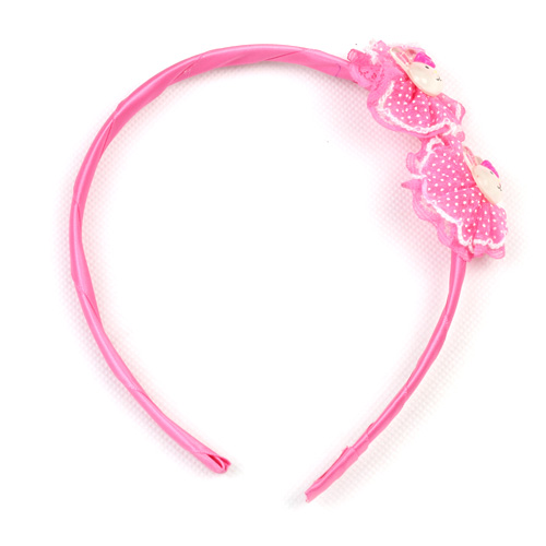 韩国发饰 发卡  布艺系列 /粉色蕾丝米菲兔 /粉发箍