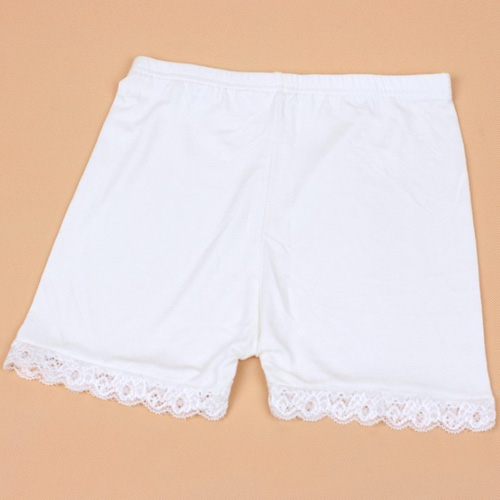 优质白色冰丝花边蕾丝三分安全裤/防走光裤