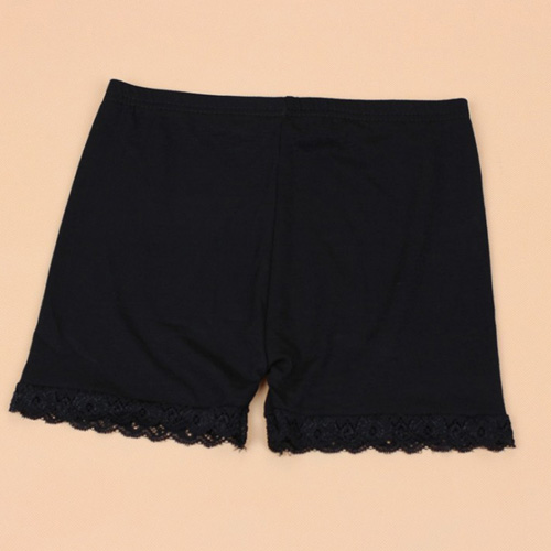 性感黑色冰丝花边蕾丝三分安全裤/防走光裤