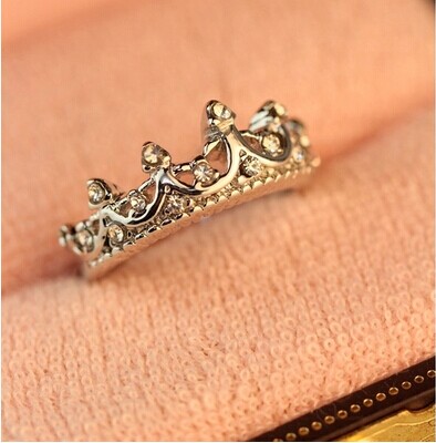 女王戒指 皇冠指环 新款韩国公主王冠指环 呛口小辣椒 小萝莉闪钻皇冠戒指