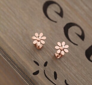 小清新简约光面小雏菊花耳钉/耳饰