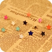 韩国性感 夜店夸张时尚荧光糖果彩色五角星星耳钉耳环 六色耳钉