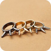 欧美饰品 经典复古朋克风格铆钉戒指 指环 女 4g