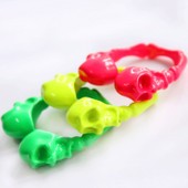 欧美外贸饰品批发 创意个性化朋克风质感荧光色骷髅头戒指指环