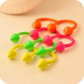 欧美饰品 复古荧光色柳丁双环 戒指 指环