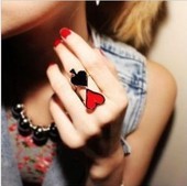 韩国饰品批发新款滴油个性创意朋克扑克牌造型戒指指环