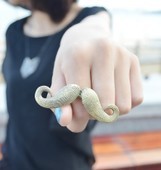 欧美外贸原单饰品批发 时尚复古小胡子 个性戒指 女