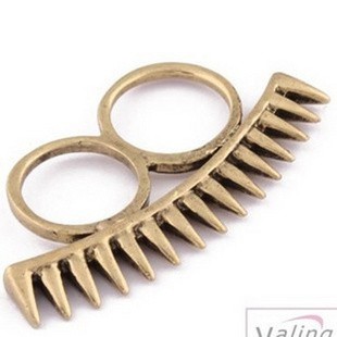 Y满25包邮 新款欧美时尚复古饰品 双环齿轮戒指 潮人 女 批发5G