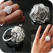 韩国饰品 淑女气质款时尚 芙蓉花 玫瑰花戒指3g