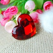 [特价]韩国夸张简约个性超大红宝石桃心爱心大戒指女指环食指戒指