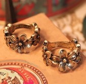 欧美外贸饰品 时尚复古vintage风靡 怀旧小雏菊花朵戒指 古铜