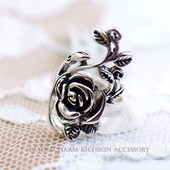 创意个性复古玫瑰花戒指 宫廷镂空雕花戒指 尾戒