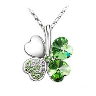 tfboys四叶草项链 水晶 锁骨 女 吊坠 礼物