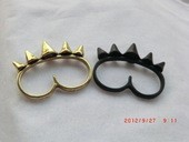 082新款朋克风超酷 时尚柳丁尖刺双指戒指 指环批发