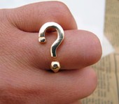 欧时尚精美外贸饰品问号女戒指 指环