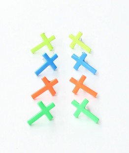 时尚荧光色欧美复古十字架潮流时尚耳环耳钉个性zipperGD日系韩版