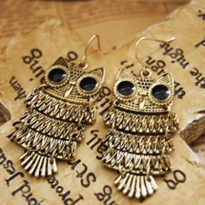 韩国耳饰 时尚精美百搭复古猫头鹰耳环
