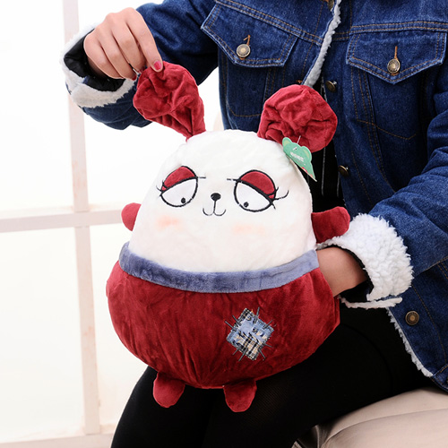 卡通毛绒多乐兔多功能双插手暖手宝 靠垫