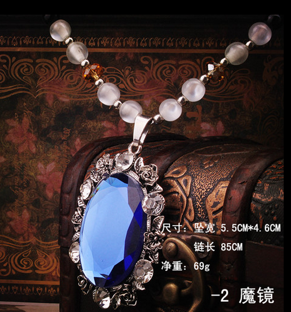 404【黑珠链】魔镜佛珠毛衣链 韩国可爱百搭长款水晶镶钻项链